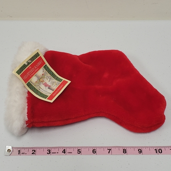 Velveteen Rabbit with Christmas Holiday Stocking 1985 Vintage Plush - Picture 9 of 10